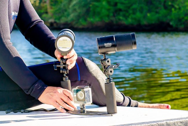 Video and Photo Lights have Adaptable Camera Attachments from Bigblue Dive Lights